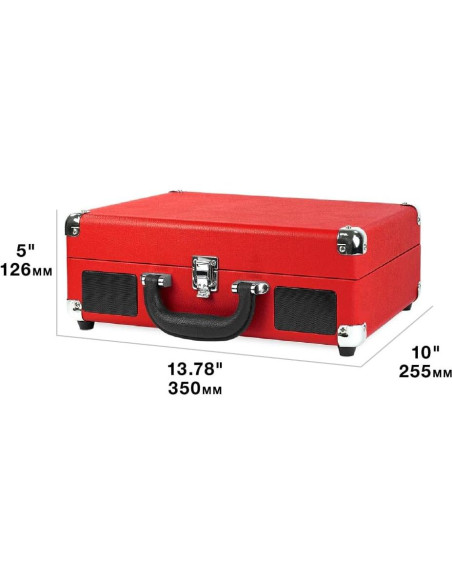 Tocadiscos portátil Victrola VSC-550BT-RD rojo 3 velocidades Bluetooth Tocadiscos portátil Victrola VSC-550BT-RD rojo 3 velocidades Bluetooth