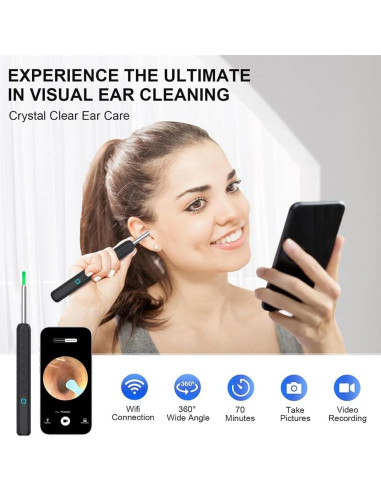 Kit de Limpieza de Oídos CZYJPRL con Cámara 1080P y 8 Piezas