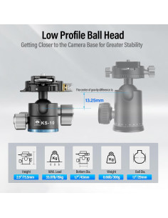 Cabezal de Bola QR Gravedad Baja Sirui KS-10 15kg 2