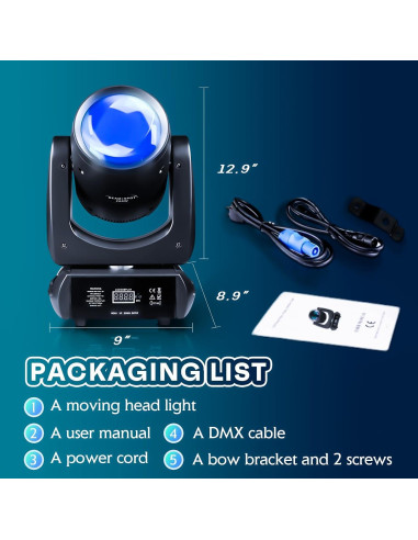 Cabeza Móvil LED 200W XFALIGHTS con 14 Gobos y 11 Colores