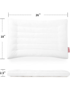 Almohada Ultra Delgada HOMBYS 100% Algodón Estándar 45.72x66.04 cm 2