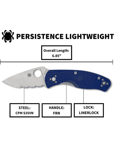 Cuchillo de bolsillo Spyderco Persistence Lightweight 6.99 cm FRN azul