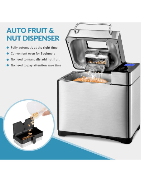Horno de Pan KEEPEEZ 2LB 17 Programas 710W Acero Inoxidable Horno de Pan KEEPEEZ 2LB 17 Programas 710W Acero Inoxidable