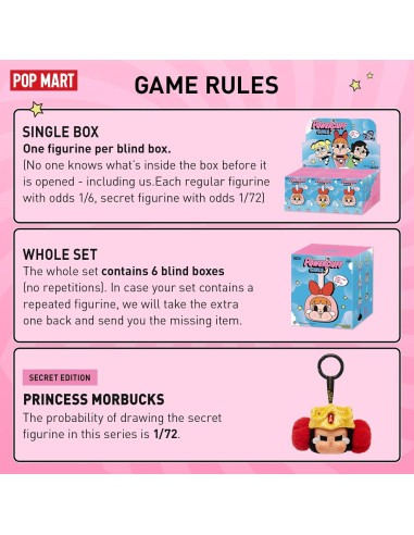 Figura Coleccionable POP MART Crybaby Powerpuff 14 cm Caja Sorpresa