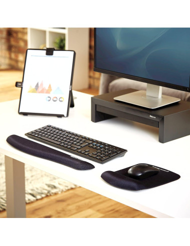 Soporte Ergonómico para Muñeca de Teclado Fellowes PlushTouch Negro