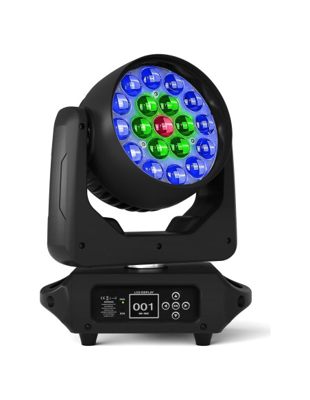 Cabeza Móvil LED 19x15W RGBW Zoom Hong Yi Efecto Profesional Cabeza Móvil LED 19x15W RGBW Zoom Hong Yi Efecto Profesional