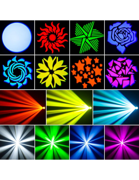 U`King Luz de Cabeza Móvil LED 60W DMX 11 Canales para Fiesta U`King Luz de Cabeza Móvil LED 60W DMX 11 Canales para Fiesta
