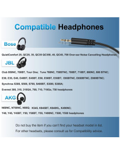 Cable de audio 3.5mm a 2.5mm Callez para auriculares Bose y JBL 2
