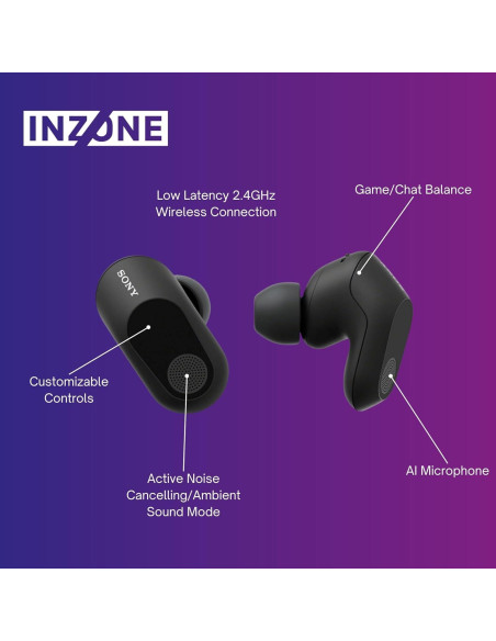 Auriculares Gaming Inalámbricos Sony INZONE Buds Negro - Cancelación de Ruido Auriculares Gaming Inalámbricos Sony INZONE Buds Negro - Cancelación de Ruido