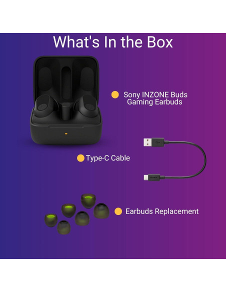Auriculares Gaming Inalámbricos Sony INZONE Buds Negro - Cancelación de Ruido Auriculares Gaming Inalámbricos Sony INZONE Buds Negro - Cancelación de Ruido