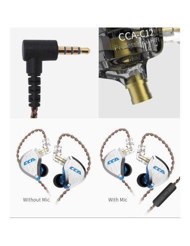 Auriculares In-Ear CCA C12 HiFi 1DD+5BA Aislante Oro Ámbar