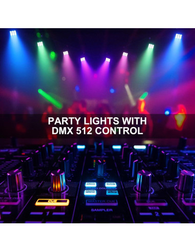 Luces Par LED 36W RGBW 9x4W Control Remoto Paquete de 4