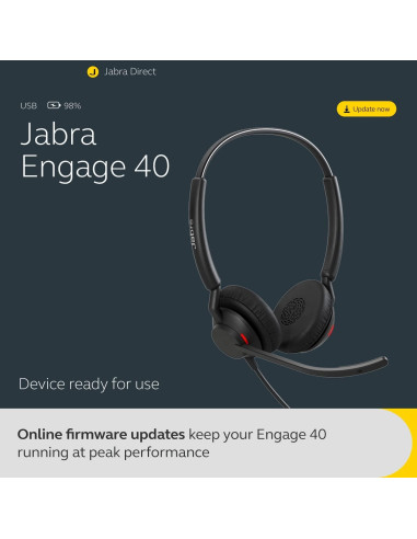 Auriculares Jabra Engage 40 Estéreo con Cable USB-A y Cancelación de Ruido