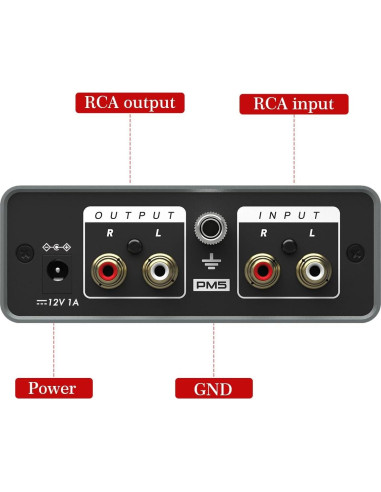 Preamplificador de Fonógrafo MANAYO PM5 con RCA y Auriculares