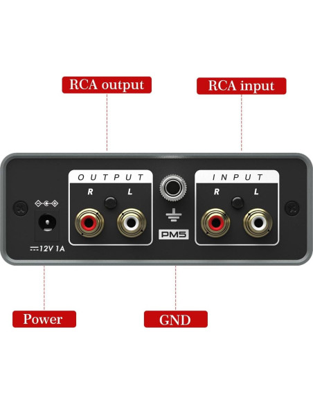 Preamplificador de Fonógrafo MANAYO PM5 con RCA y Auriculares Preamplificador de Fonógrafo MANAYO PM5 con RCA y Auriculares