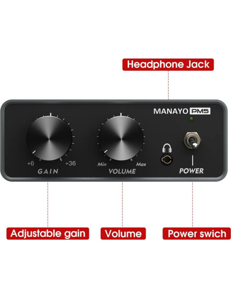 Preamplificador de Fonógrafo MANAYO PM5 con RCA y Auriculares Preamplificador de Fonógrafo MANAYO PM5 con RCA y Auriculares