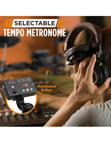 Batería Electrónica Pyle 7 Piezas con Soporte MIDI