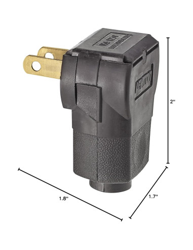 Enchufe de Ángulo Leviton 15A 125V 2-Polo Marrón