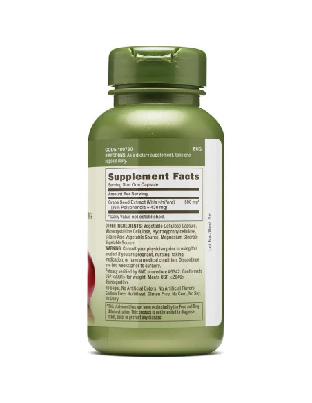 Suplemento GNC Herbal Plus Extracto de Semilla de Uva 500mg Suplemento GNC Herbal Plus Extracto de Semilla de Uva 500mg