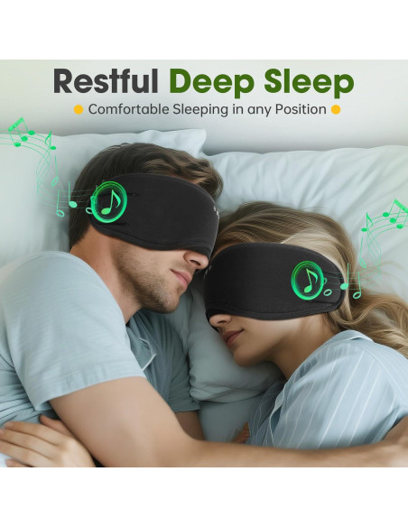 Auriculares Bluetooth ZHENYEMEI con máscara para dormir negra Auriculares Bluetooth ZHENYEMEI con máscara para dormir negra