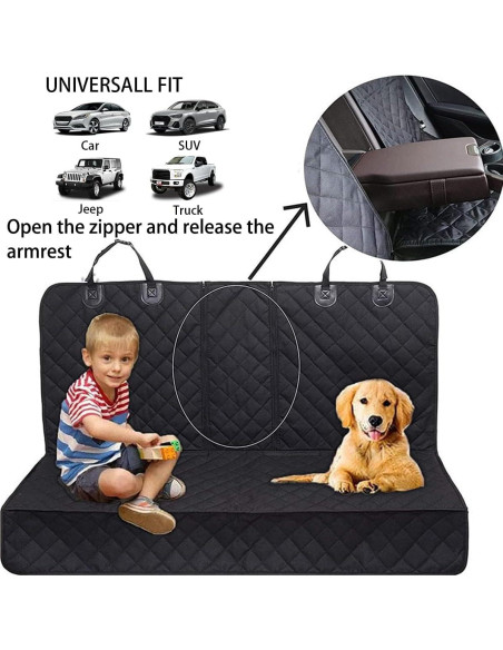 Funda de Asiento para Perros BESULEN Impermeable Universal Negro Funda de Asiento para Perros BESULEN Impermeable Universal Negro
