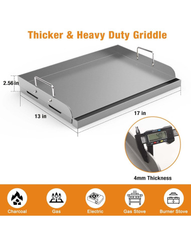 Plancha Universal Barbqtime 43.2x33 cm para Parrilla Gas/Carbón