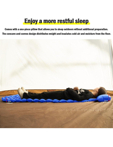 Almohadilla Inflable para Dormir MOON LENCE 191.5x58.4cm Azul