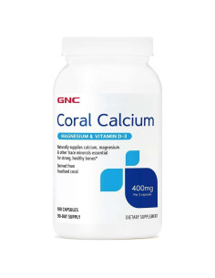 Suplemento de Calcio Coral GNC 400mg con Magnesio y Vitamina D3