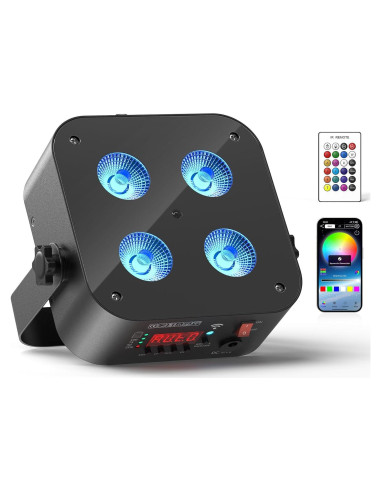 Luces Par Recargables DazzlingStage 4x18W RGBWA UV Control Remoto