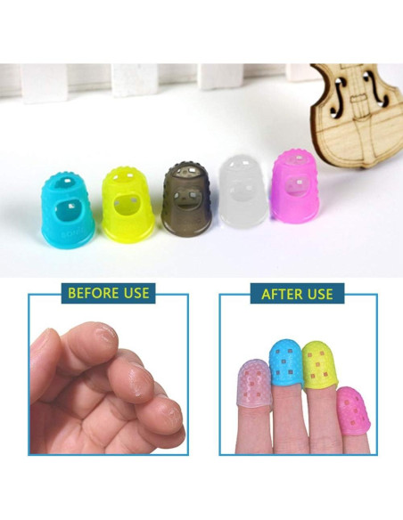 Protectores de Dedo para Guitarra de Silicona Azul - 5 Tamaños Protectores de Dedo para Guitarra de Silicona Azul - 5 Tamaños