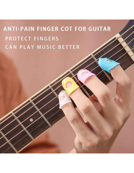 Protectores de Dedo para Guitarra de Silicona Azul - 5 Tamaños Protectores de Dedo para Guitarra de Silicona Azul - 5 Tamaños