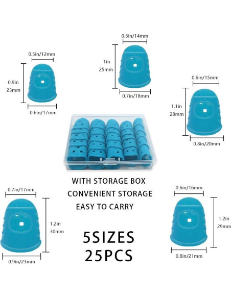 Protectores de Dedo para Guitarra de Silicona Azul - 5 Tamaños Protectores de Dedo para Guitarra de Silicona Azul - 5 Tamaños