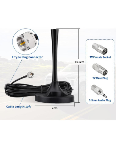 Antena FM Magnética Fuerte wlaniot para Receptores de Audio