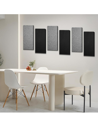 Panel Acústico Negro 60x30 cm - Paquete de 2 Absorbentes de Sonido