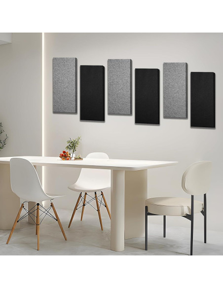 Panel Acústico Negro 60x30 cm - Paquete de 2 Absorbentes de Sonido Panel Acústico Negro 60x30 cm - Paquete de 2 Absorbentes de Sonido