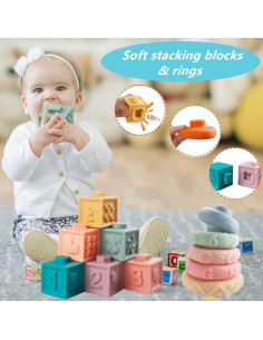 Juguetes Montessori para Bebés 6-12 Meses ELLECK 6 en 1 2