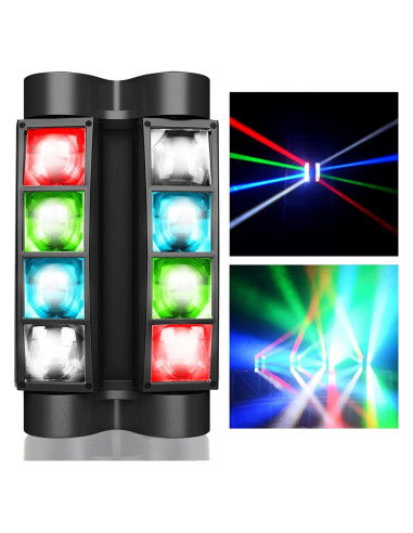 Luz DJ Cabeza Móvil Siete Estrellas 8 Rayos RGBW 4 en 1