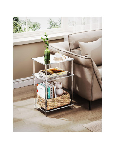 Mesa Lateral Acrílica Clara Solaround ESTANTE 3 Niveles 58.4cm