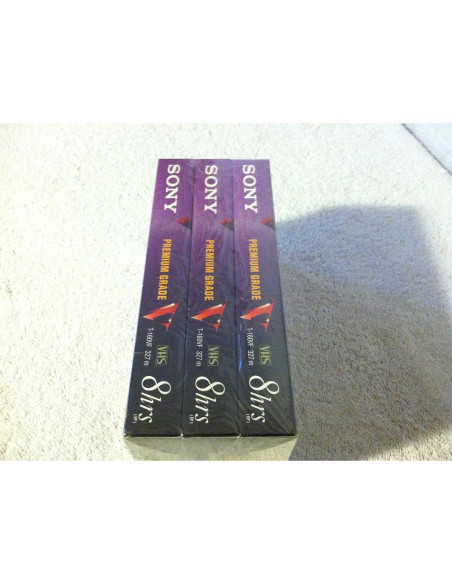 Cintas VHS Sony T-160 Grado Premium Paquete de 3 Cintas VHS Sony T-160 Grado Premium Paquete de 3