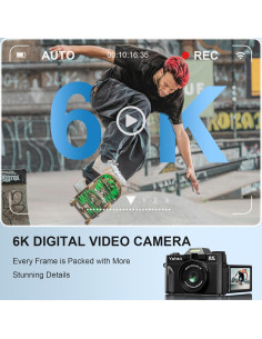 Cámara Digital Yatao YT01 64MP 6K Compacta con Pantalla Plegable 2