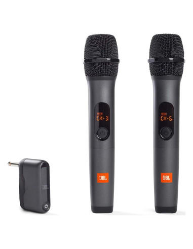Micrófono inalámbrico JBL con receptor doble canal, negro