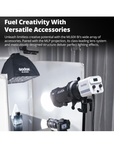 Kit de Luz LED Godox ML60IIBi Bi-Color 2800K-6500K con Softbox