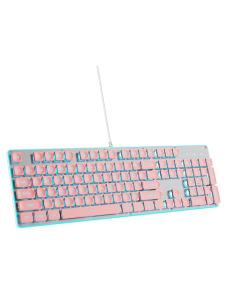 Teclado Retro Punk SbocKeeb G1000 Rosa 104 Teclas USB Teclado Retro Punk SbocKeeb G1000 Rosa 104 Teclas USB