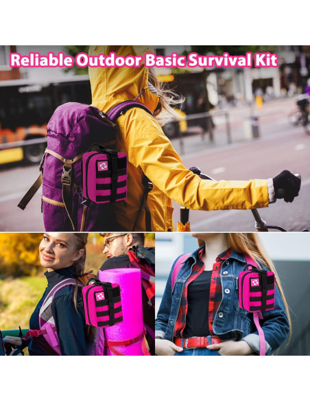 Kit de Supervivencia Vioview Rosa con Primeros Auxilios y Bolsa Molle Kit de Supervivencia Vioview Rosa con Primeros Auxilios y Bolsa Molle