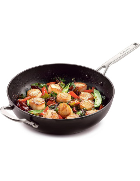 Sartén Wok Antiadherente KitchenAid 31 cm Negro Mate Sartén Wok Antiadherente KitchenAid 31 cm Negro Mate