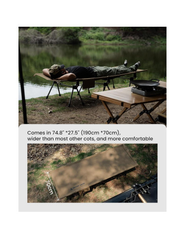Tienda de Camping Lona OneTigris Conifer + Cama Plegable + Mochila 45L
