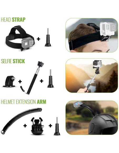 Cámara de Acción GoPro HERO Negra 4K 12MP Impermeable + Accesorios Cámara de Acción GoPro HERO Negra 4K 12MP Impermeable + Accesorios