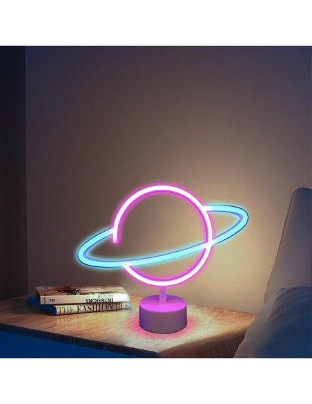 Luz Nocturna LED ENUOLI Planeta Azul y Rosa para Decoración Luz Nocturna LED ENUOLI Planeta Azul y Rosa para Decoración
