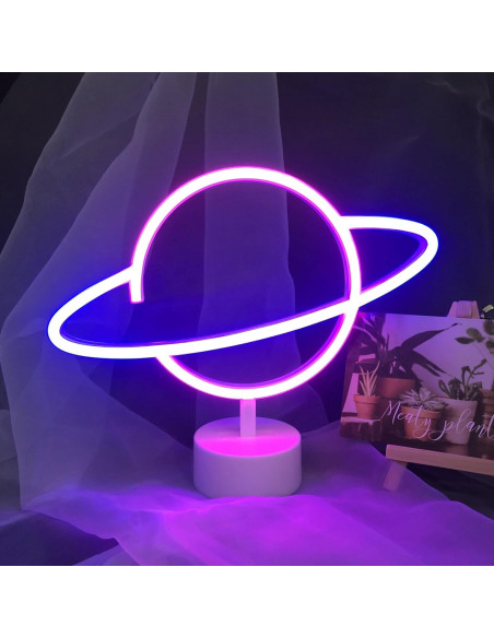 Luz Nocturna LED ENUOLI Planeta Azul y Rosa para Decoración Luz Nocturna LED ENUOLI Planeta Azul y Rosa para Decoración