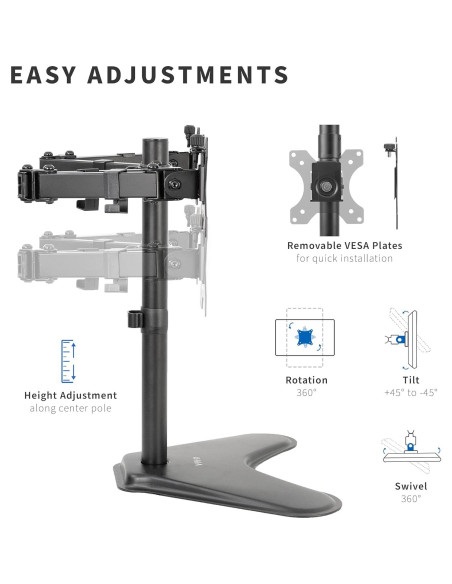 Soporte Doble para Monitor VIVO STAND-V102F 13-30" Ajustable Soporte Doble para Monitor VIVO STAND-V102F 13-30" Ajustable